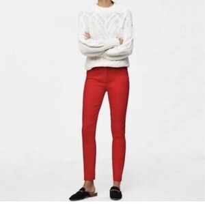 LOFT Julie Skinny Bold Striking Red Pants 10